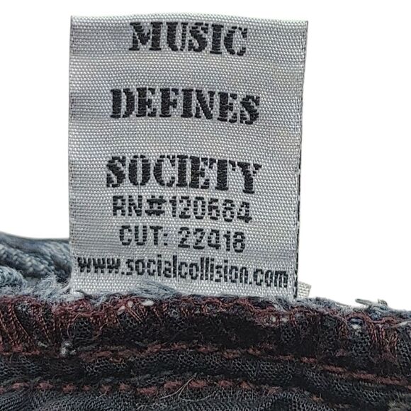 Social Collision Rude Blip Service Dark Blue Button Fly Jeans Sz 28x32 (Read) - Picture 14 of 15